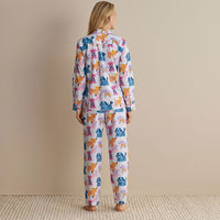 Printed Poplin Women's Button-Down Pajama Set - Colorful Dogs, XXL,Colorful Dogs