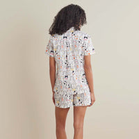 Printed Poplin Women's Shorts Set - Kittie Party, M,Kittie Party