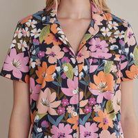 Printed Poplin Women's Shorts Set - Wild Floral, XXL,Wild Floral