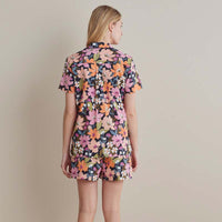 Printed Poplin Women's Shorts Set - Wild Floral, XXL,Wild Floral