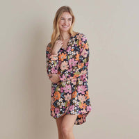 Printed Poplin Women's Nightshirt - Wild Floral, XS,Wild Floral