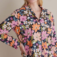 Printed Poplin Women's Nightshirt - Wild Floral, XS,Wild Floral