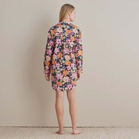 Printed Poplin Women's Nightshirt - Wild Floral, XS,Wild Floral