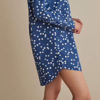 Printed Poplin Women's Nightshirt - Blue Bubbles, XXL,Blue Bubbles