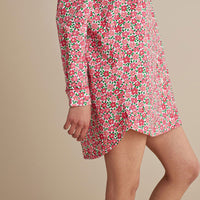 Printed Poplin Women's Nightshirt - Blossom Pink, XXL,Blossom Pink