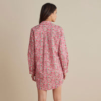 Printed Poplin Women's Nightshirt - Blossom Pink, XXL,Blossom Pink
