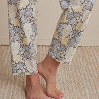 Printed Poplin Women's Short Sleeve Button-Down Pajama Set - Vintage Floral, XS,Vintage Floral