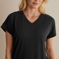 Pima Cotton Women's Cropped Pants Pajama Set - Black, XXL,Black