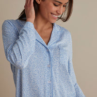 Cotton Modal Women's Long-Sleeved Shorts Set - Vintage Leaf, XXL,Vintage Leaf