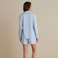 Cotton Modal Women's Long-Sleeved Shorts Set - Vintage Leaf, XXL,Vintage Leaf