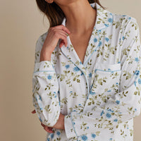 Cotton Modal Women's Long-Sleeved Shorts Set - Flower Burst, XXL,Flower Burst