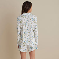 Cotton Modal Women's Long-Sleeved Shorts Set - Flower Burst, XXL,Flower Burst