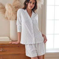 Cotton Modal Women's Long-Sleeved Shorts Set - Framed Flowers, XXL,Framed Flowers