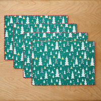 Seasonal Printed Placemats, Set of 4 - Frosty Trees,Frosty Trees