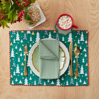 Seasonal Printed Placemats, Set of 4 - Frosty Trees,Frosty Trees