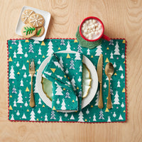 Seasonal Printed Placemats, Set of 4 - Frosty Trees,Frosty Trees