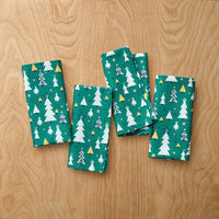 Seasonal Printed Napkins, Set of 4 - Frosty Trees,Frosty Trees