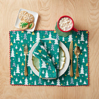 Seasonal Printed Napkins, Set of 4 - Frosty Trees,Frosty Trees