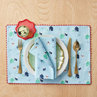Seasonal Printed Napkins, Set of 4 - Village Snowman,Village Snowman