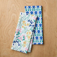 Seasonal Printed Tea Towels, Set of 2 - Wildflowers & Flower,Wildflowers & Flower