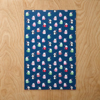 Seasonal Printed Tea Towels, Set of 2 - Festive Mugs,Festive Mugs