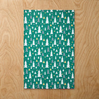 Seasonal Printed Tea Towels, Set of 2 - Frosty Trees,Frosty Trees