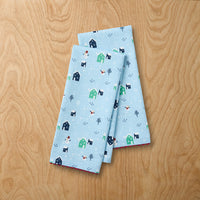 Seasonal Printed Tea Towels, Set of 2 - Village Snowman,Village Snowman