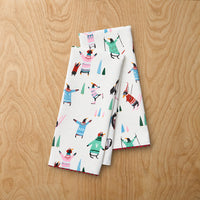 Seasonal Printed Tea Towels, Set of 2 - Penguins,Penguins