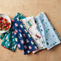 Seasonal Printed Tea Towels, Set of 2 - Penguins,Penguins