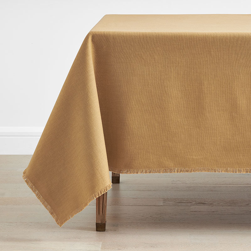 Solid Fringe Tablecloth - Amber, 70 in. x 90 in.,Amber