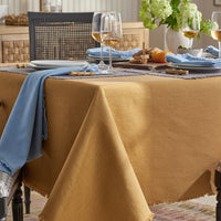 Solid Fringe Tablecloth - Amber, 70 in. x 90 in.,Amber