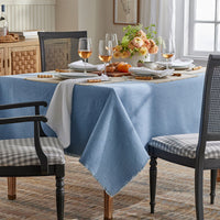 Solid Fringe Tablecloth - Pale Blue, 70 in. x 90 in.,Pale Blue
