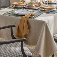 Solid Fringe Tablecloth - Putty, 70 in. x 90 in.,Putty
