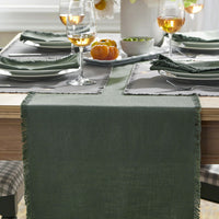 Solid Fringe Table Runner - Moss Green, 16 in. x 108 in.,Moss Green