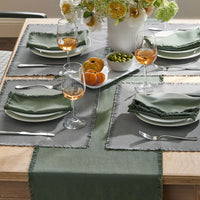 Solid Fringe Table Runner - Moss Green, 16 in. x 108 in.,Moss Green