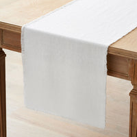 Solid Fringe Table Runner - White, 16 in. x 108 in.,White