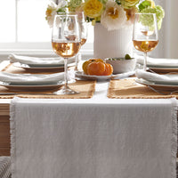 Solid Fringe Table Runner - White, 16 in. x 108 in.,White