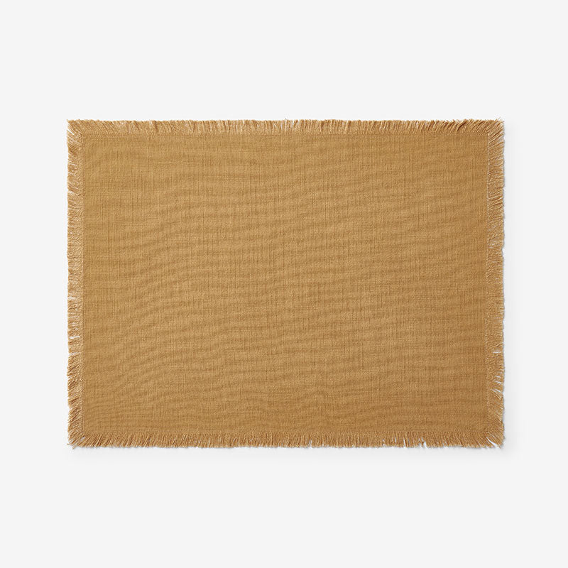 Solid Fringe Placemats, Set of 4 - Amber,Amber