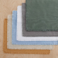 Solid Fringe Placemats, Set of 4 - White,White