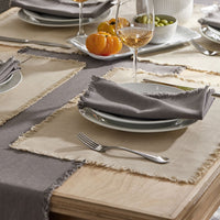 Solid Fringe Placemats, Set of 4 - Putty,Putty