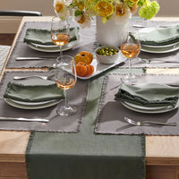 Solid Fringe Placemats, Set of 4 - Stone,Stone