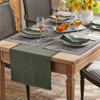 Solid Fringe Placemats, Set of 4 - Stone,Stone