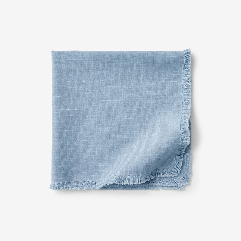 Solid Fringe Napkins, Set of 4 - Pale Blue,Pale Blue