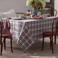 Classic Plaids Yarn-Dyed Tablecloth - Red Multi, 70 in. x 120 in.,Clara Plaid