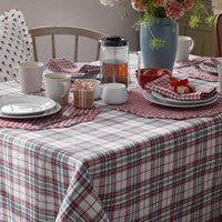 Classic Plaids Yarn-Dyed Tablecloth - Red Multi, 70 in. x 120 in.,Clara Plaid