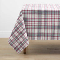 Classic Plaids Yarn-Dyed Tablecloth - Red Multi, 70 in. x 120 in.,Clara Plaid