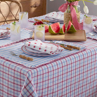 Classic Plaids Yarn-Dyed Tablecloth - Graph Plaid Red, 70 in. x 90 in.,Graph Plaid Red