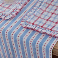Flowers & Plaid Yarn-Dyed Reversible Table Runner - Graph Plaid Red, 16 in. x 90 in.,Graph Plaid Red