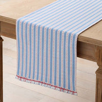 Flowers & Plaid Yarn-Dyed Reversible Table Runner - Graph Plaid Red, 16 in. x 90 in.,Graph Plaid Red