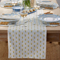 Flowers & Plaid Yarn-Dyed Reversible Table Runner - Graph Plaid Yellow, 16 in. x 90 in.,Graph Plaid Yellow